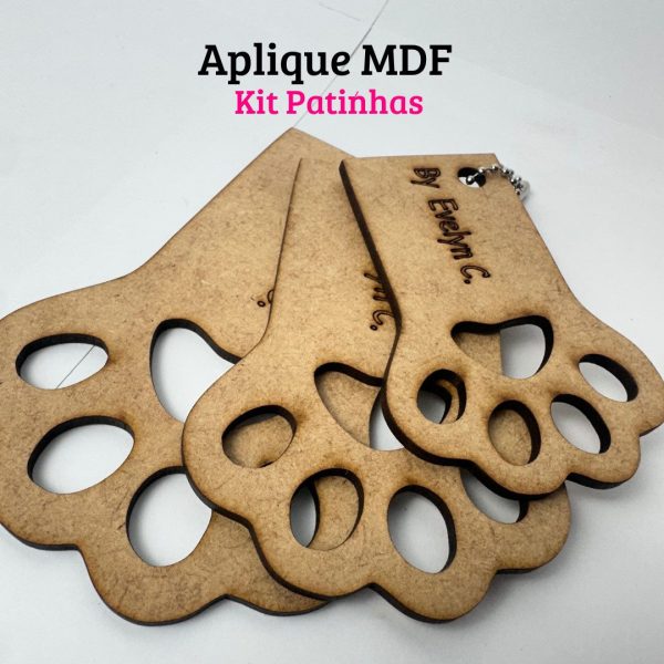 Apliques em MDF - Kit Patinhas - Imagem 2