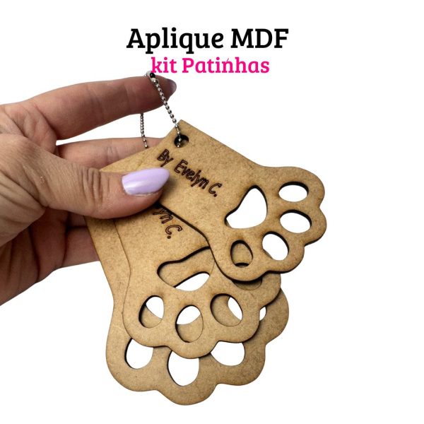 Apliques em MDF - Kit Patinhas - Imagem 1