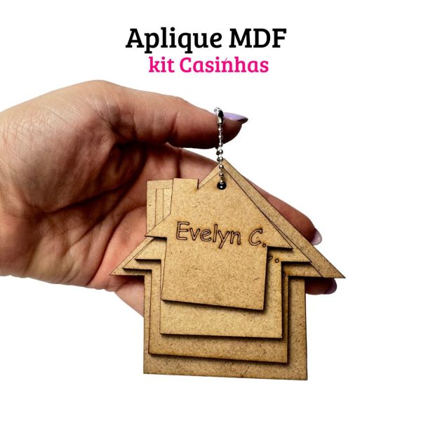 Apliques em MDF - Kit Casinhas - Imagem 1