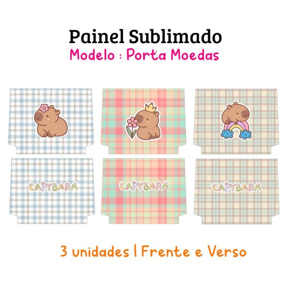 Painel Sublimado - kit Porta Moedas Capivara 1 - Imagem 1