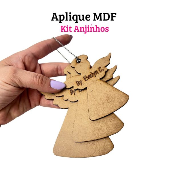 Apliques em MDF - Kit Anjinhos - Imagem 1