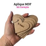 Apliques em MDF - Kit Coração