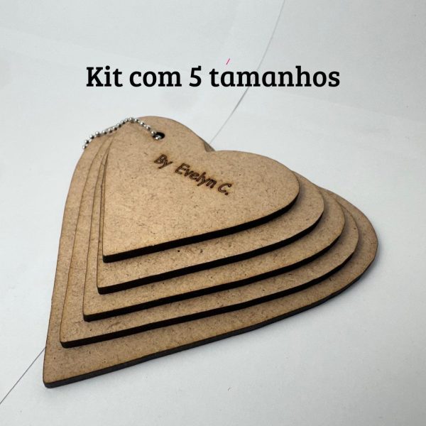 Apliques em MDF - Kit Coração - Imagem 3